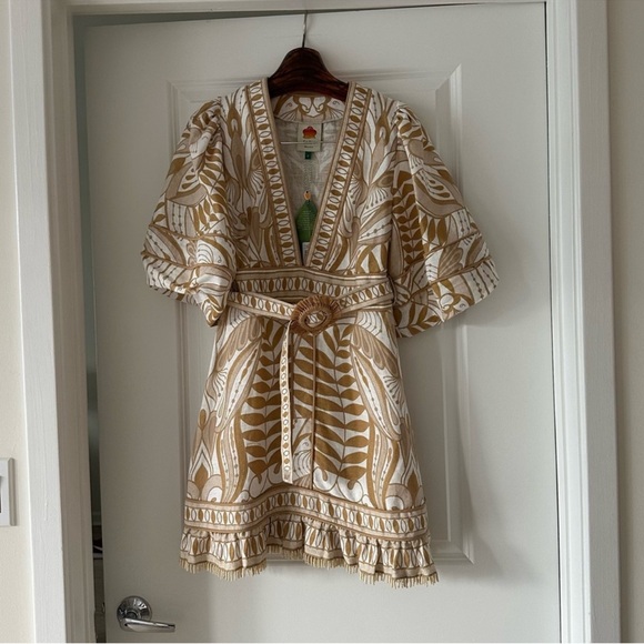 Farm Rio Off-White Lace Nature Mini Dress - Picture 4 of 7